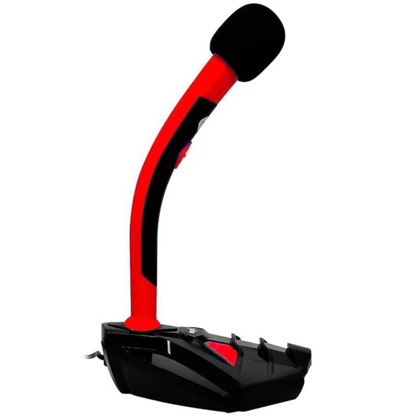 Microfono Nisuta Ns-Mic200 Rojo Plug Soporte Para Celular